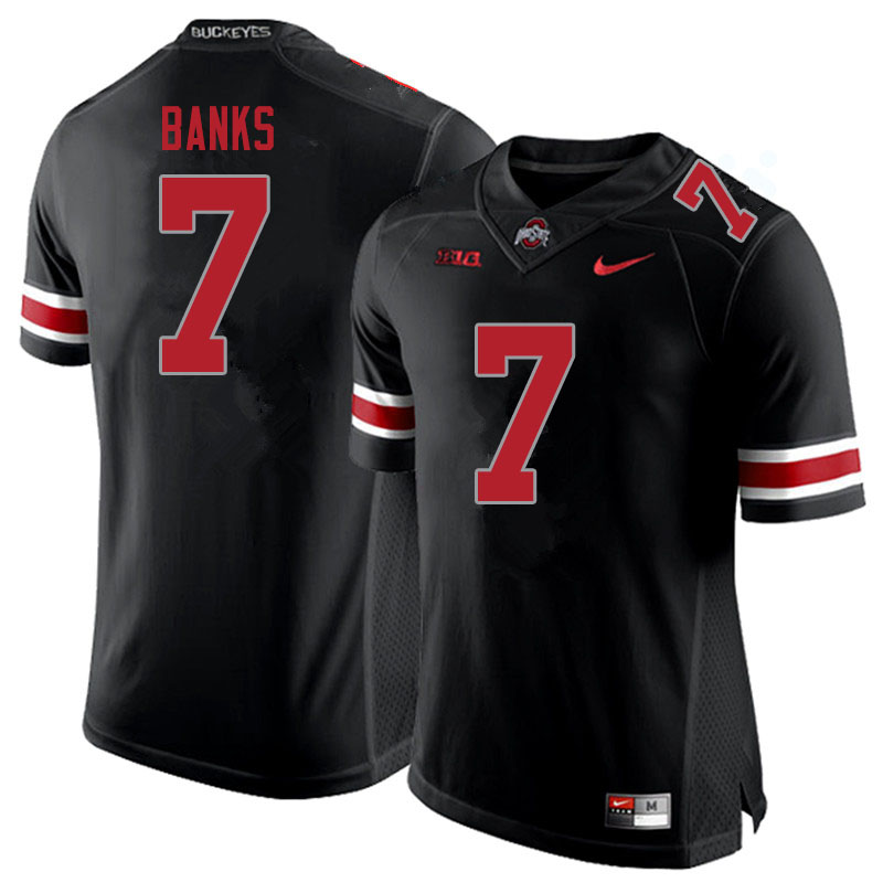 Men #7 Sevyn Banks Ohio State Buckeyes College Football Jerseys Sale-Blackout